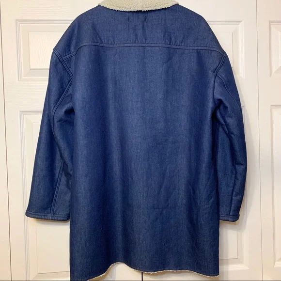 Madewell Sherpa denim cocoon coat - Picture 10 of 12